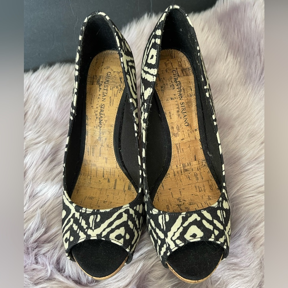 High heel peek a boo toe shoes.